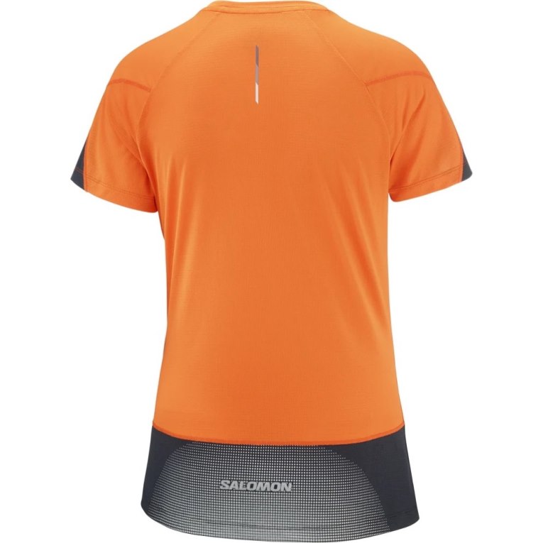 Camiseta Salomon Cross Run Curta Sleeve Feminino Laranja | PT Y68210